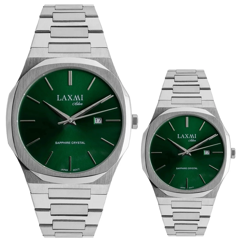 ست ساعت مچی عقربه‌ای کوارتز زنانه و مردانه لاکسمی مدل 4-8558
