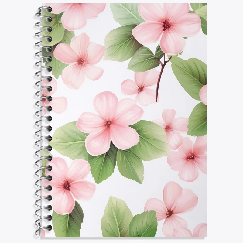 دفتر زبان 50 برگ خندالو مدل دو خط طرح گل گلی کد N582