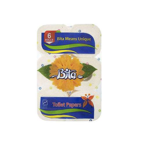 دستمال توالت بی تا مدل گل داودی بسته 6 عددی