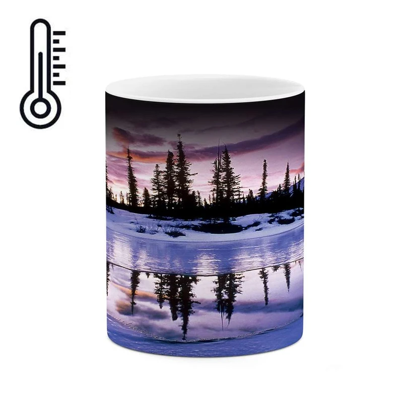 ماگ حرارتی کاکتی مدل منظره برفی کد mgh15009