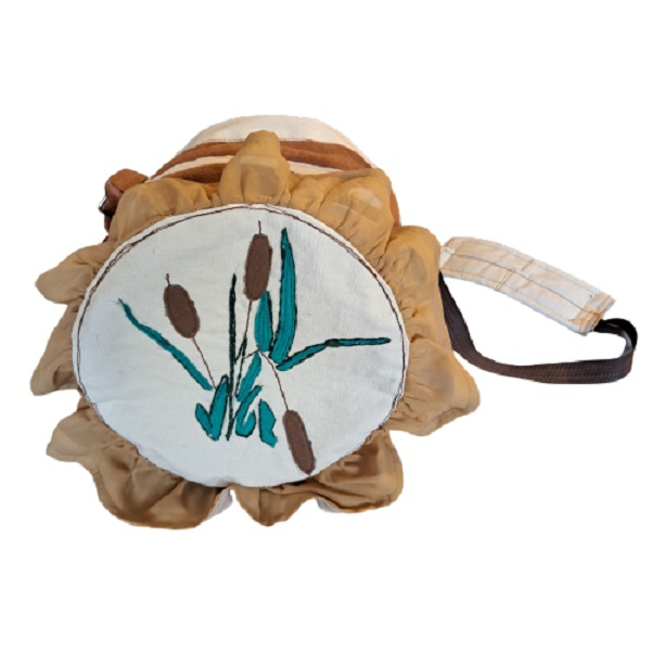 کیف دوشی دست دوز زنانه مدل تکه دوزی برجسته طرح نی مرداب کد 28