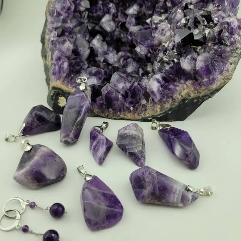 نیم ست زنانه مدل سنگ آمیتیست کد 43