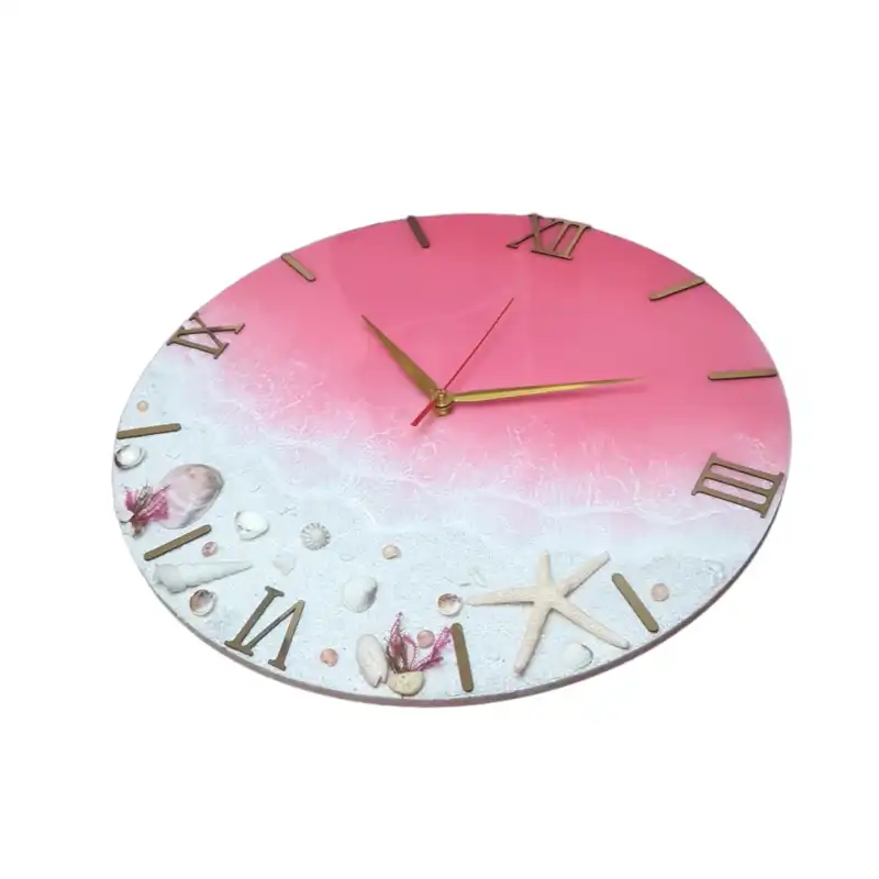 ساعت دیواری رزینی طرح ساحل و دریا