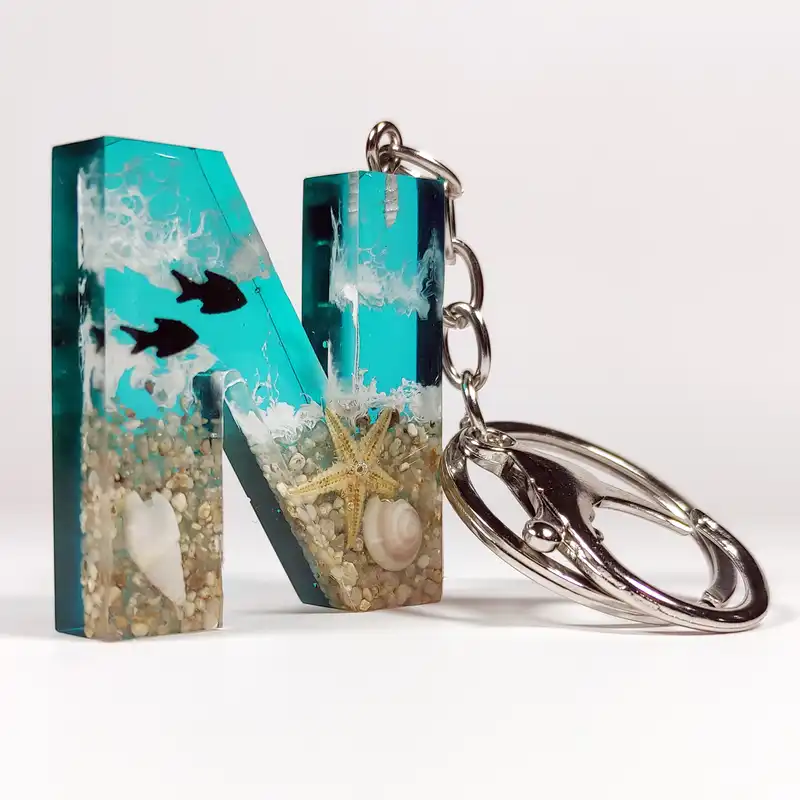 جاکلیدی مدل رزینی طرح دریا حرف N