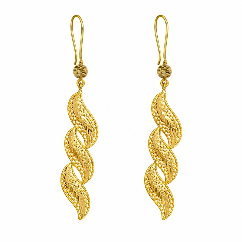 گوشواره عصایی طلا 18 عیار زنانه کرابو مدل فیوژن تراش شراره S