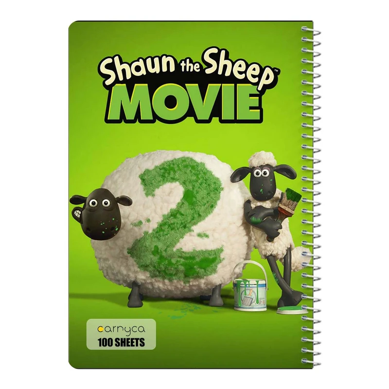 دفتر مشق 100 برگ سیمی کارنیکا طرح بره ناقلا shuan the sheep کد 64007