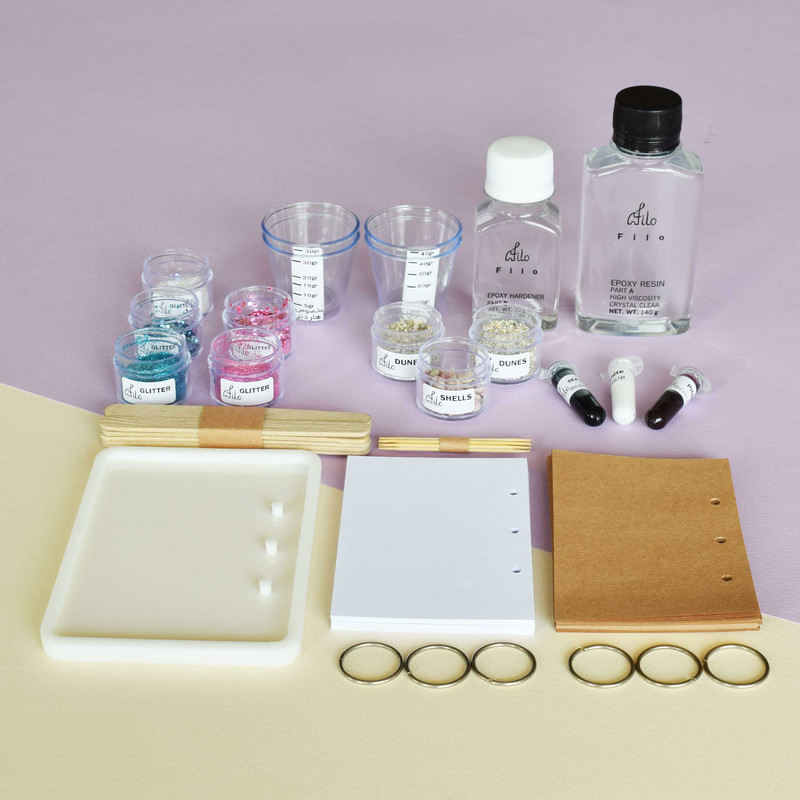 بسته کار با رزین اپوکسی فیلو باکس مدل دفترچه رزینی مجموعه 26 عددی