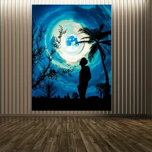 پوستر دیواری طرح شب مدل ماه و ادم کد SDP1490
