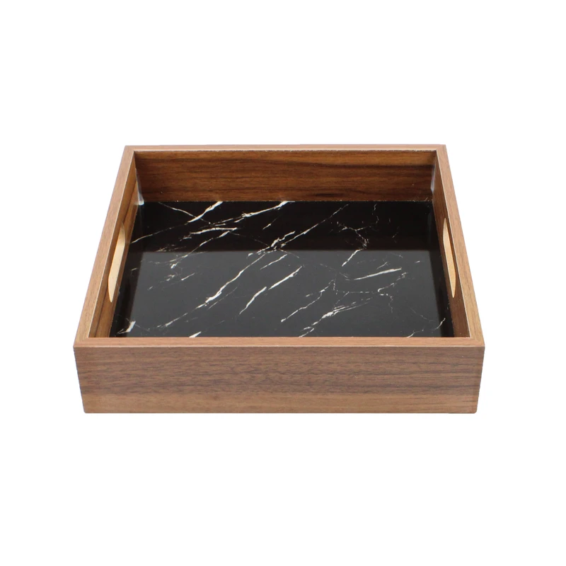 سینی دسته دار مدل چوبی سایز 25×25 سانتی متر