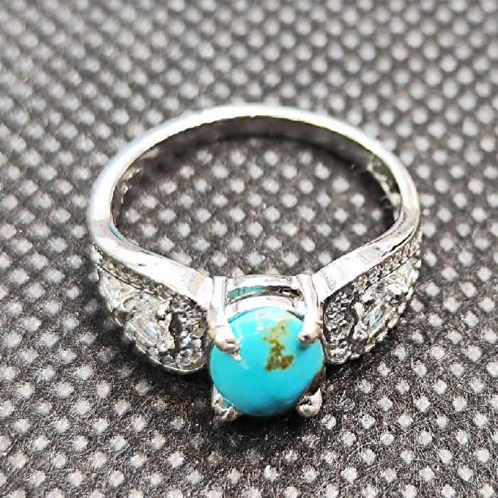 انگشتر نقره زنانه مدل سنگ فیروزه نیشابور کد 667