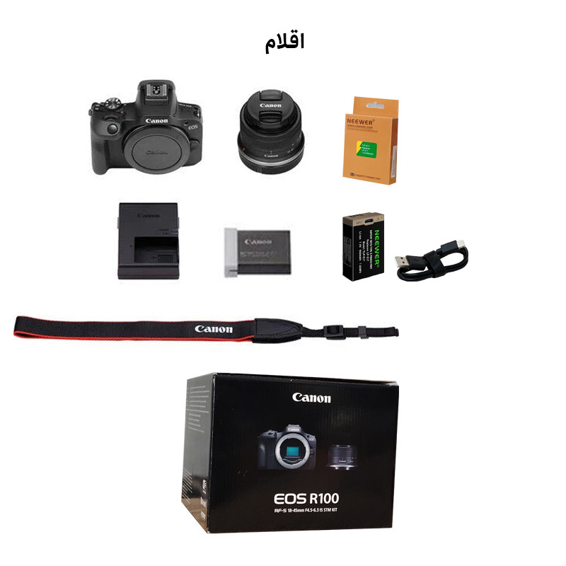 دوربین دیجیتال بدون آینه کانن مدل EOS R100 به همراه لنز RF-S 18-45mm
