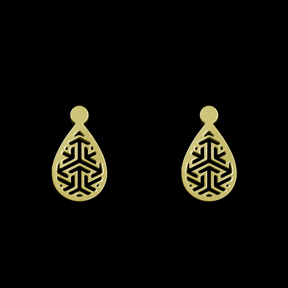 گوشواره طلا 18 عیار زنانه مدوپد مدل هندسی کد GA1-13863