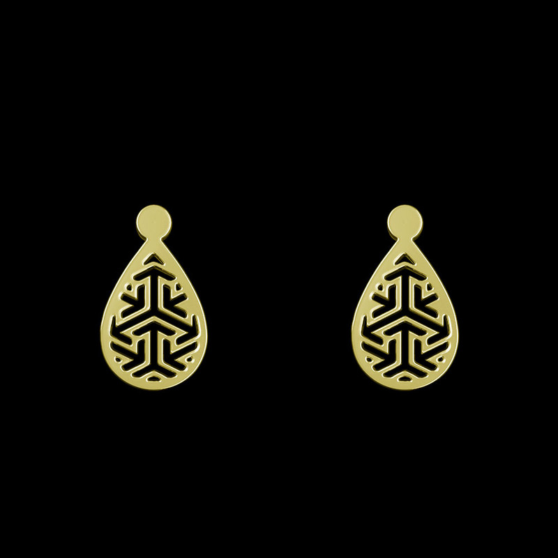 گوشواره طلا 18 عیار زنانه مدوپد مدل هندسی کد GA1-13863