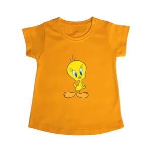 تی شرت آستین کوتاه دخترانه مدل Tweety Og0011