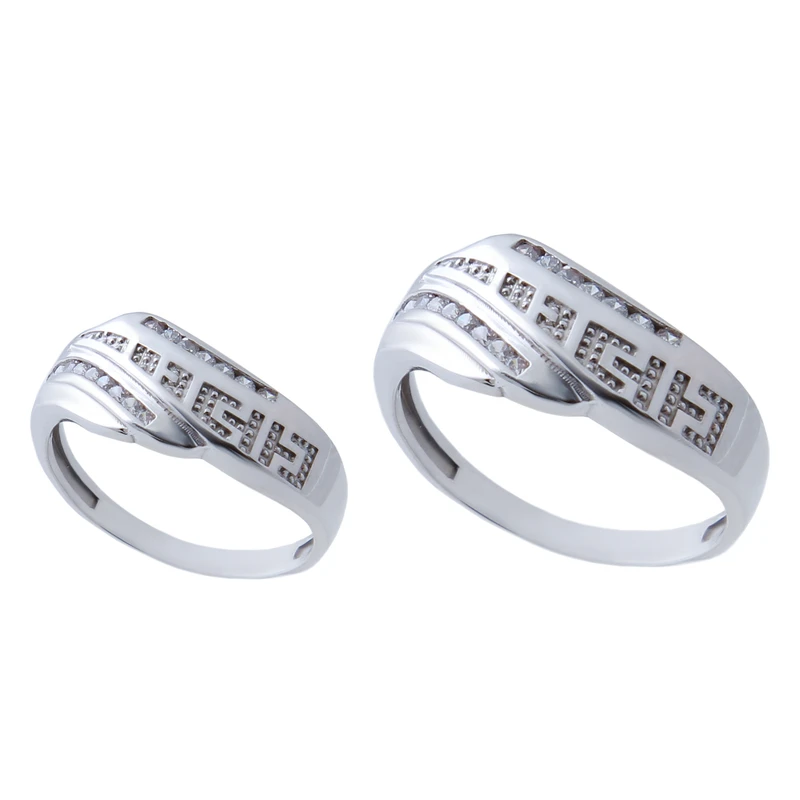 ست انگشتر نقره زنانه و مردانه بازرگانی میلادی کد AWR-586