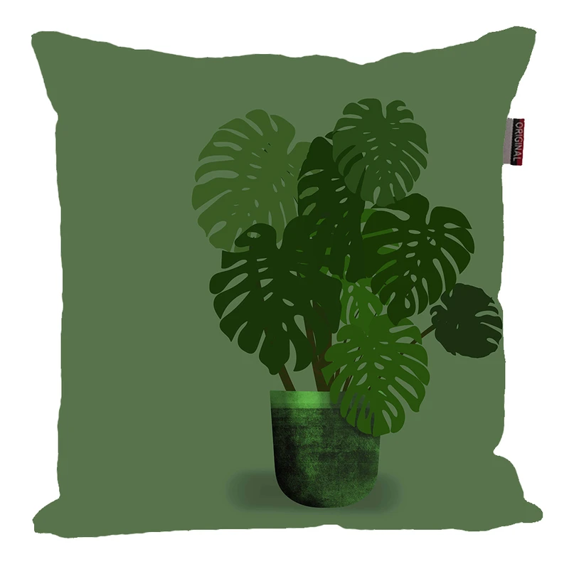 کوسن پاد آفرین مدل مینیمال طرح برگ گلدان کد PK30530