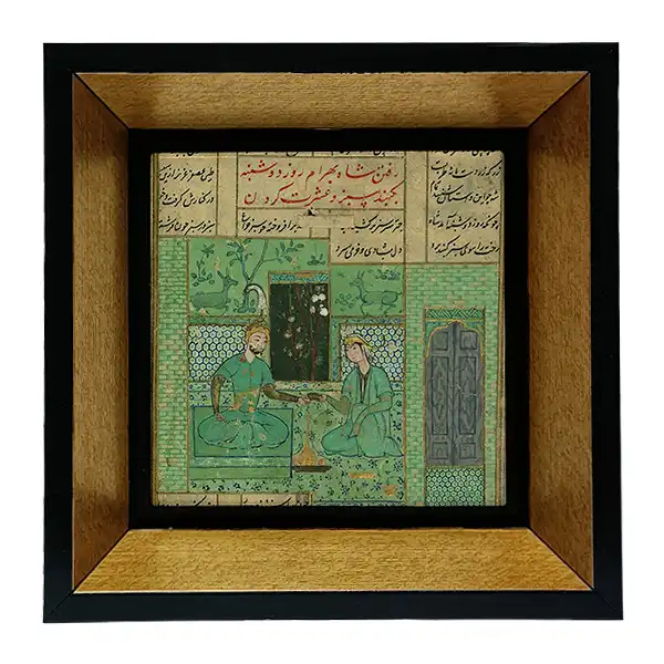 تابلو کاشی طرح نگارگری و خوشنویسی ایرانی مدل tkk236