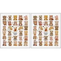 برچسب لنز ناخن مدل خرس‌های عروسکی کد N104 مجموعه 2 عددی