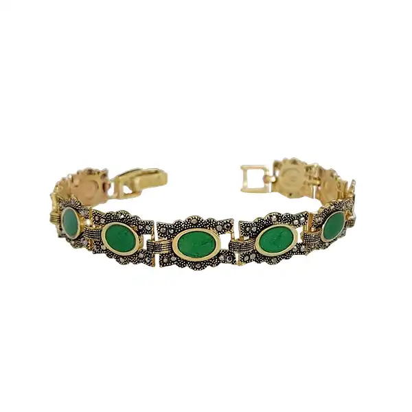 دستبند زنانه مدل مارگازیت طلاروس کد JW485.1