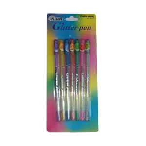 روان نویس گلیتر مدل اکلیلی میوه ای بسته 7 عددی