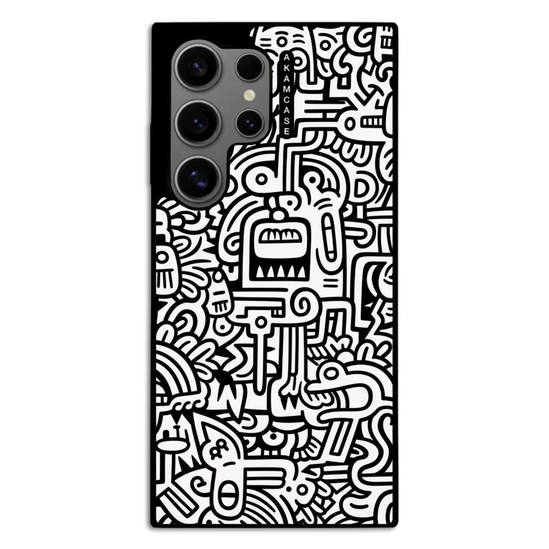 کاور آکام مدل AMC-WSGS24U-DOODLE15 مناسب برای گوشی موبایل سامسونگ Galaxy S24 Ultra