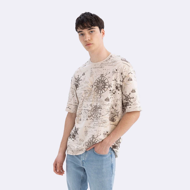 تی‌شرت آستین کوتاه مردانه دفکتو مدل EARTH