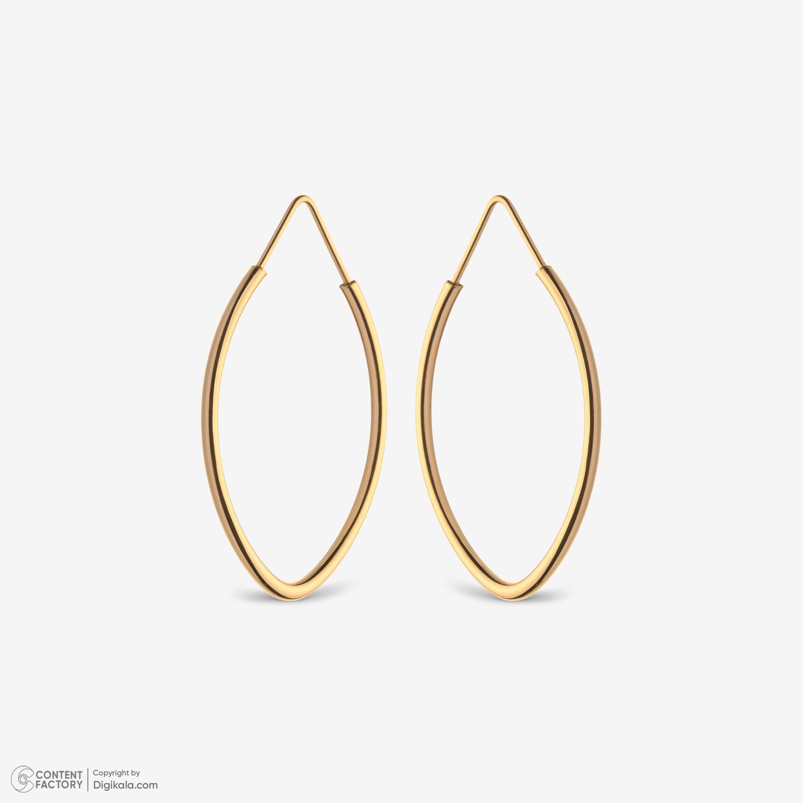 گوشواره حلقه‌ای طلا 18 عیار زنانه گلدم مدل 2E245003 -  - 4