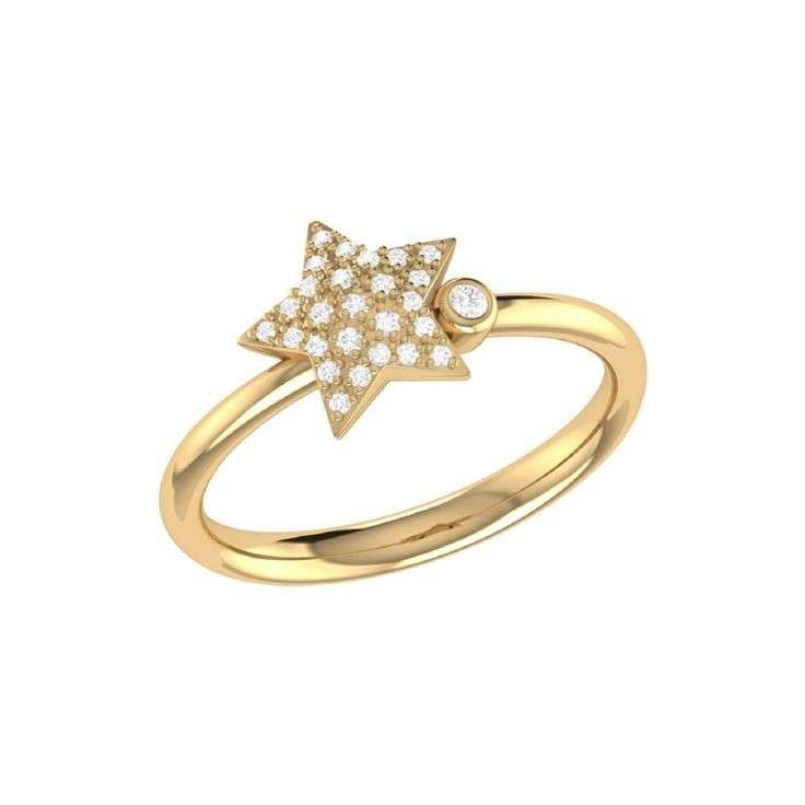  انگشتر طلا 18 عیار زنانه قیراط طرح ستاره کد GH6113