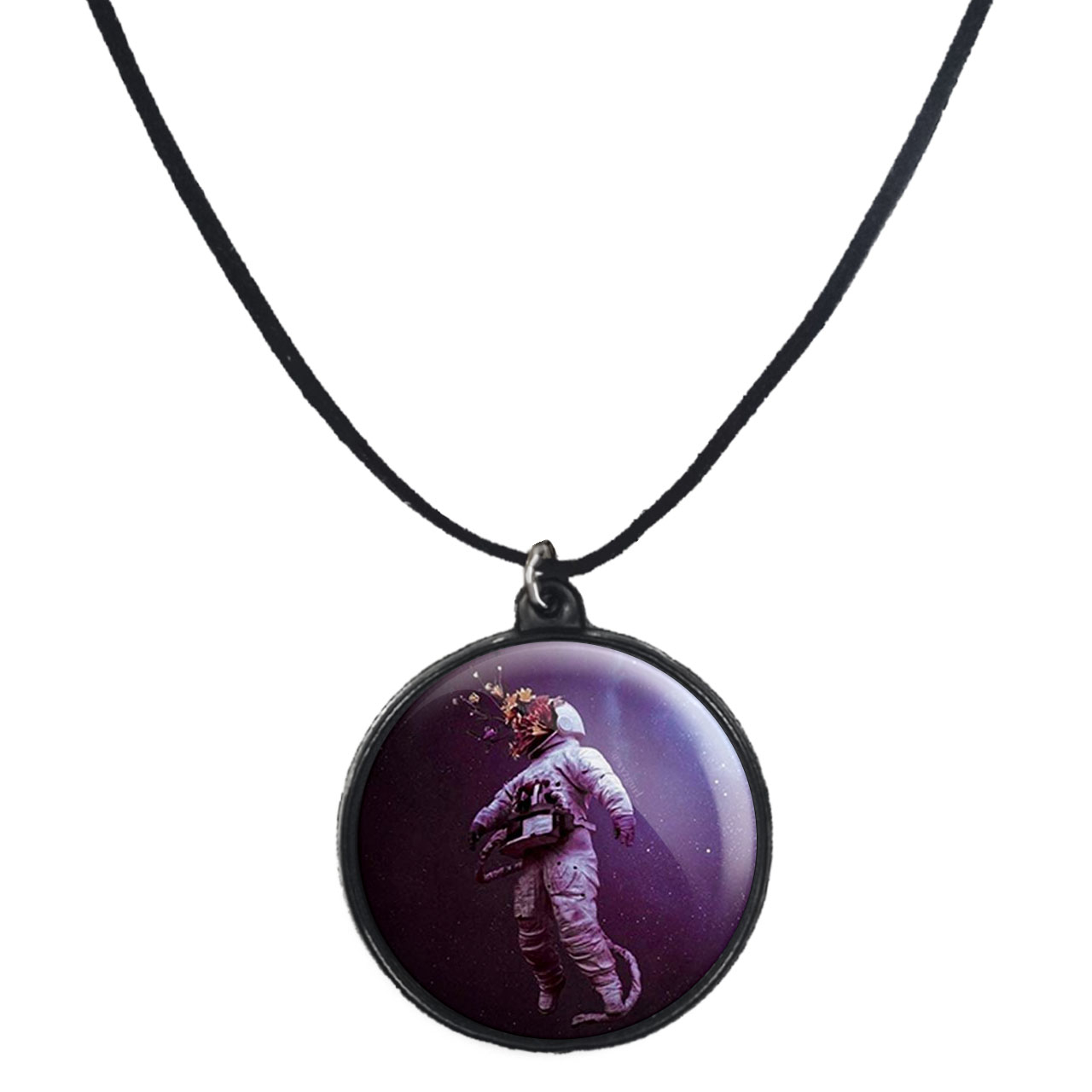 گردنبند پرمانه طرح فضانورد کد pmb.10337 مدل دو طرفه