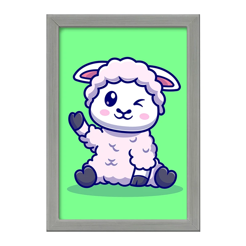 تابلو خندالو طرح  حیوانات بامزه گوسفند کد 25441