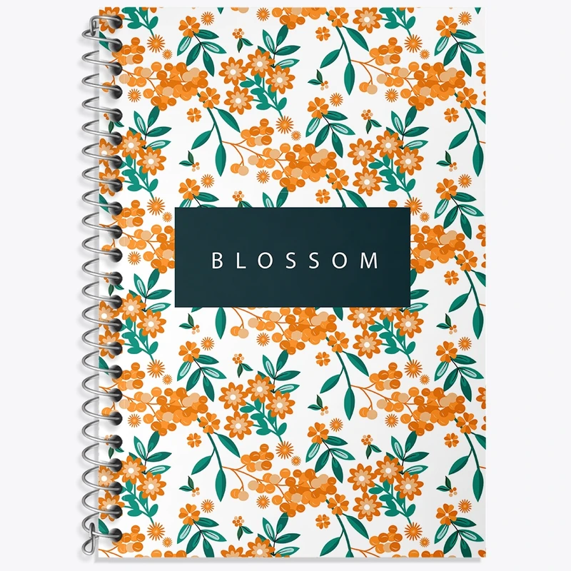 دفتر زبان 50 برگ خندالو مدل سه خط طرح پترن گل گلی کد N162