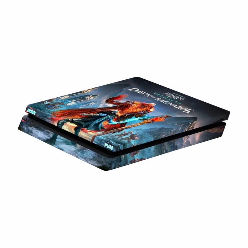 برچسب پلی استیشن 4 اس ای گییرز طرح Assassins Creed Valhalla Dawn of Ragnarök مدل اسلیم