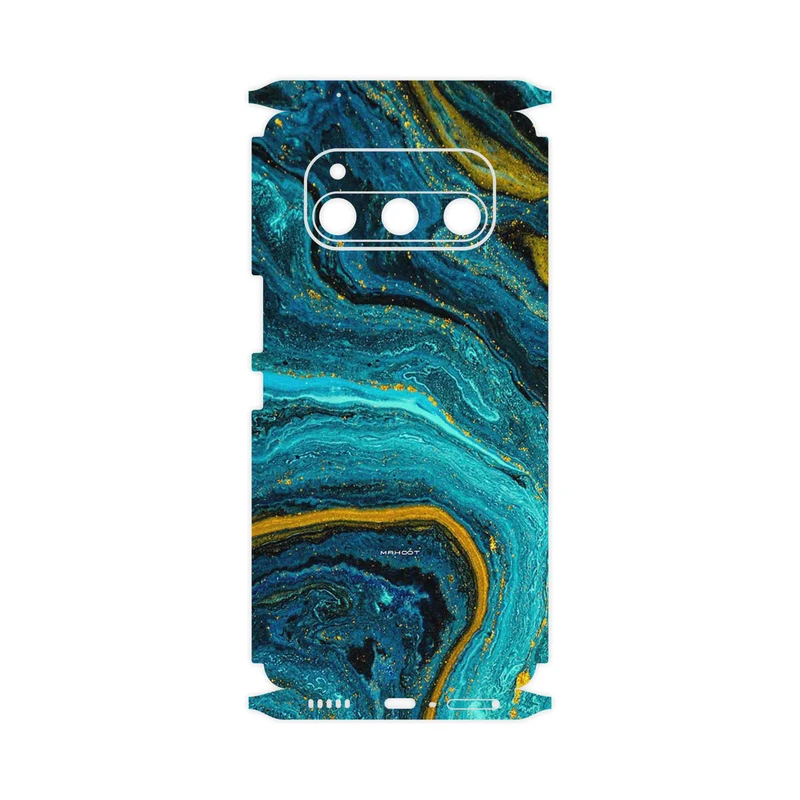 برچسب پوششی ماهوت مدل Turquoise marblewith golden streaks-FullSkin مناسب برای گوشی موبایل داریا Bond 5G