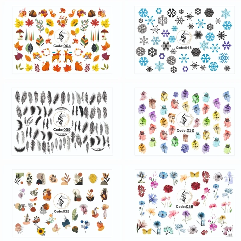 برچسب لنز ناخن رویاسنتر مدل AR 08 مجموعه 6 عددی