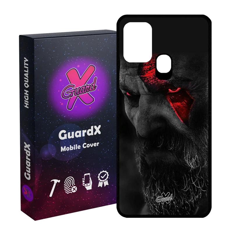 کاور گارد ایکس طرح God of War مدل Glass10349 مناسب برای گوشی موبایل سامسونگ Galaxy M31 / M31 Prime / F41