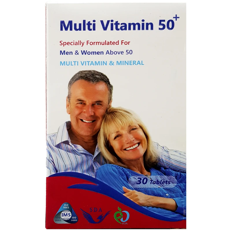 قرص مولتی ویتامین بالای 50 سال سیمرغ دارو عطار بسته 30 عددی