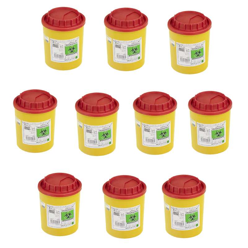 سیفتی باکس بایو سیف مدل 01 ظرفیت 1000 میلی لیتر بسته 10 عددی