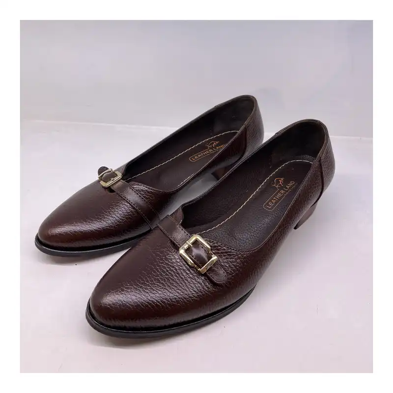 کفش زنانه سرزمین چرم مدل 1502 رنگ قهوه ای