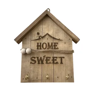 جاکلیدی دیواری چوبی مدل کلبه طرح sweet home