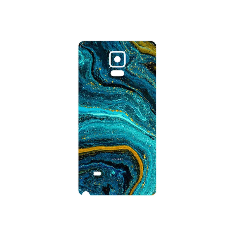 برچسب پوششی ماهوت مدل Turquoise marblewith golden streaks مناسب برای گوشی موبایل سامسونگ Galaxy Note 4