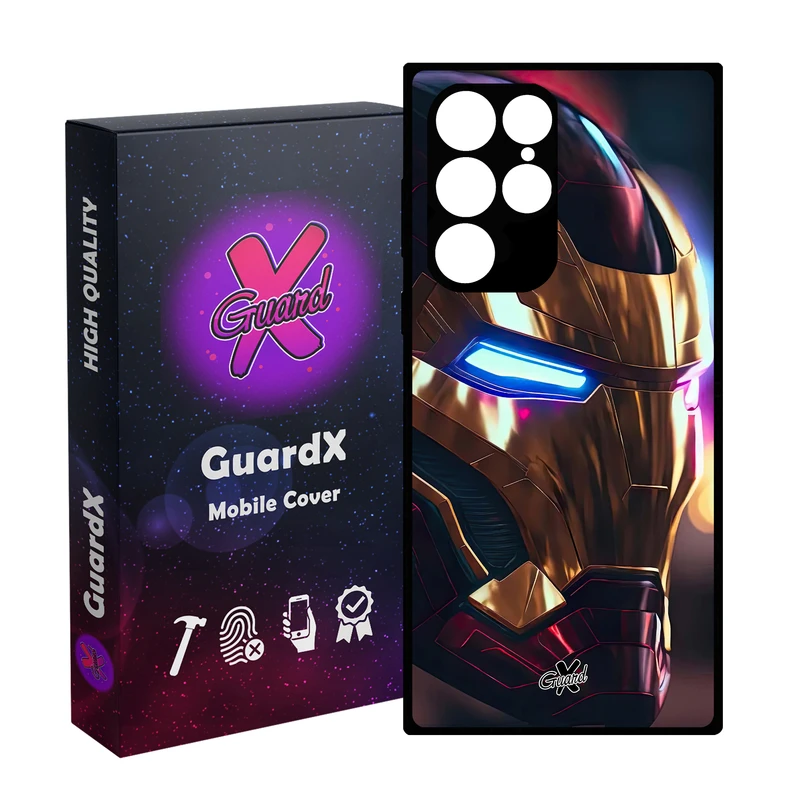 کاور گارد ایکس طرح Iron Man مدل Glass10604 مناسب برای گوشی موبایل سامسونگ Galaxy S22 Ultra