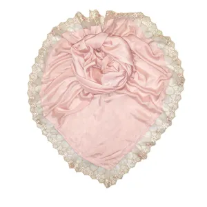 روسری زنانه مدل وال اسلپ حاشیه خامه دوزی گلدار