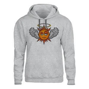 هودی مردانه مدل خورشید بالدار  کد SH76 رنگ طوسی