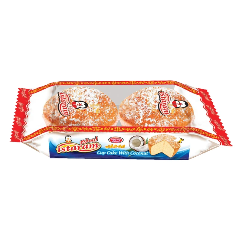کاپ کیک دوقلو با تزئین نارگیل ایسترم - 115 گرم بسته 20 عددی
