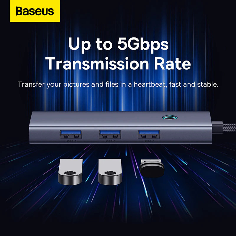 هاب 5 پورت USB-C باسئوس مدل UltraJoy Series HDMI-4K 30Hz Clarity