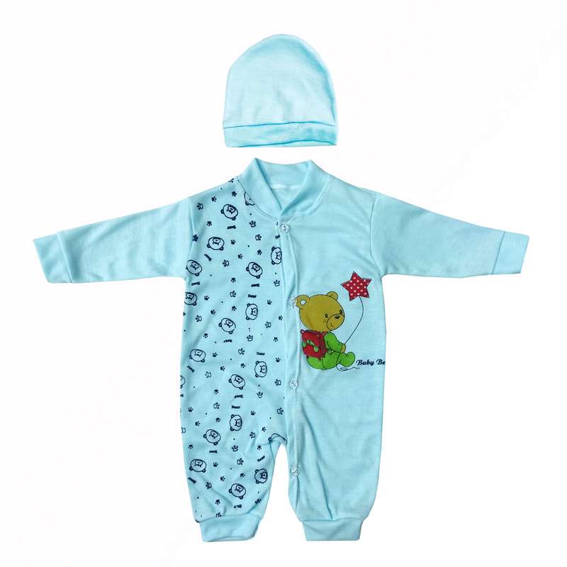 ست سرهمی و کلاه نوزادی مدل خرس و ستاره کد 550332