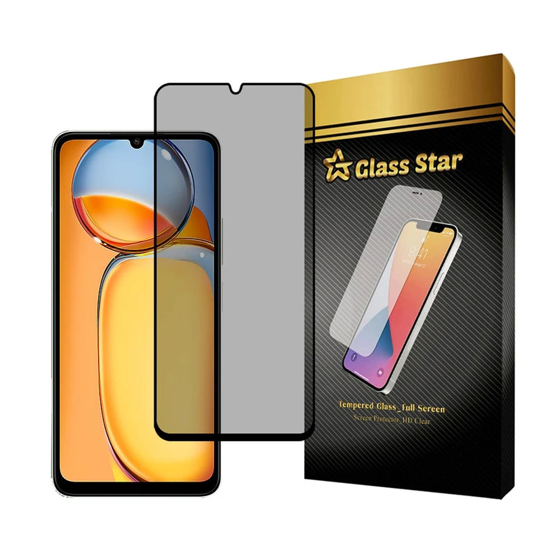 محافظ صفحه نمایش حریم شخصی گلس استار مدل PRIVFULLG مناسب برای گوشی موبایل شیائومی Redmi 13C 4G / Redmi 13C 5G / Redmi 13R / Poco C65 / سامسونگ Galaxy A05 / Galaxy A05s / ریلمی C51 / C53