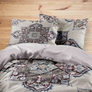 سرویس روتختی مدوپد طرح قالی مدرن مربع مدل C-Ghom001 یک نفره 4 تکه