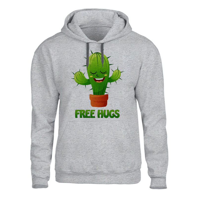 هودی مردانه مدل free hug کد J209 رنگ طوسی
