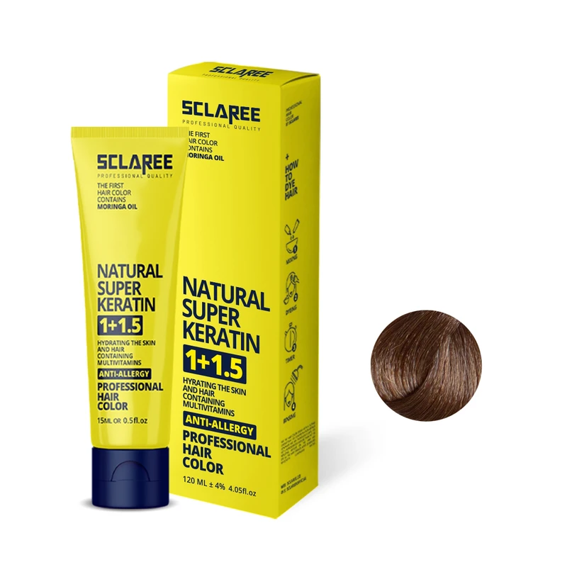  رنگ مو اسکلاره شماره 7.8 حجم 120 میلی لیتر رنگ بلوند زیتونی متوسط